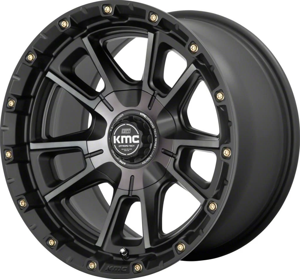 KMC Sync Satin Black with Gray Tint 6-Lug Wheel; 17x9; 0mm Offset (15-20 Yukon)