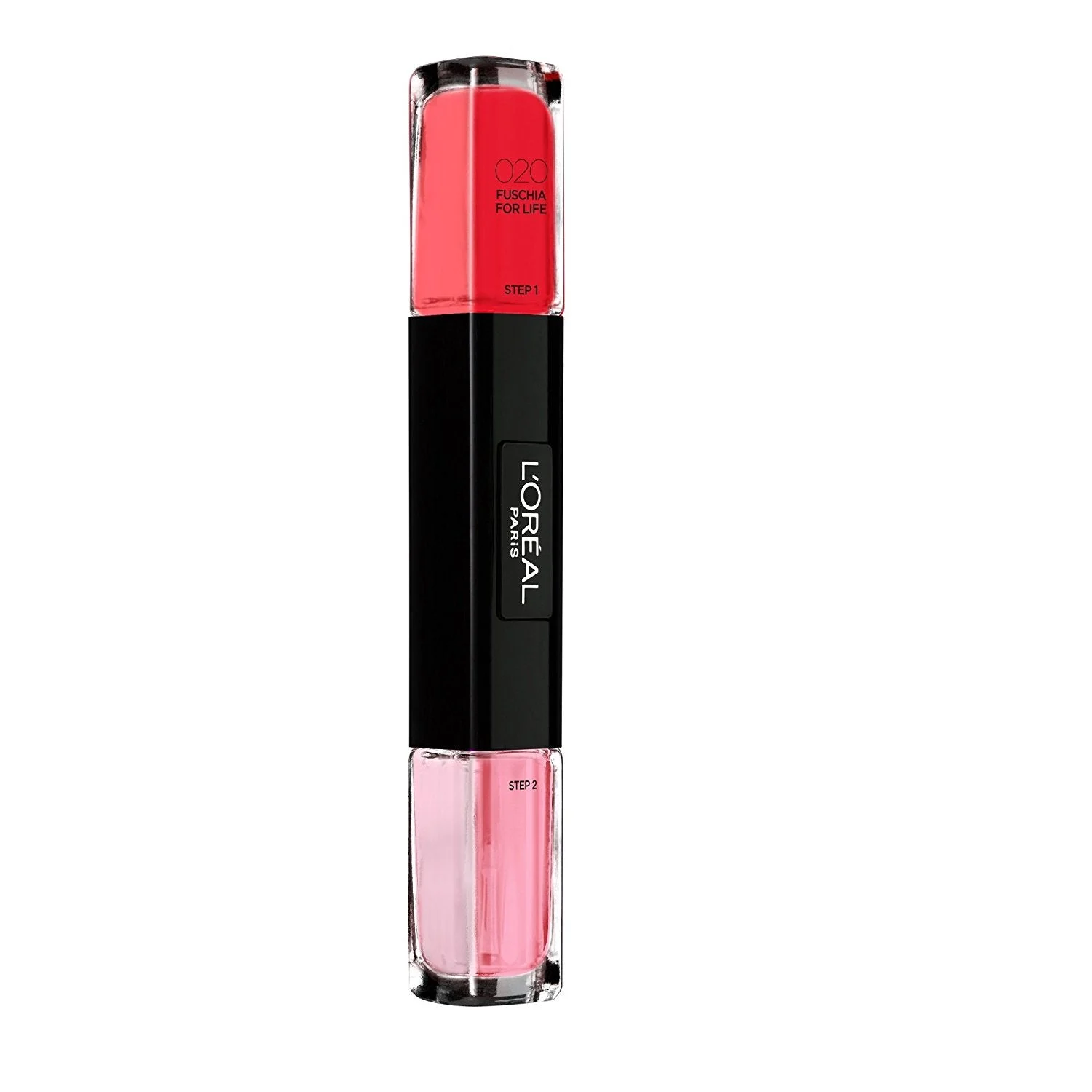 Smalto per unghie infallibile L'Oreal Paris 2 in 1 020 Fucsia For Life 2 x 5 ml