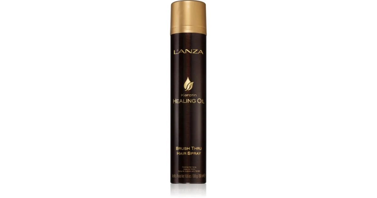 L'ANZA Olio curativo alla cheratina Pennello attraverso lacca per capelli 350 ml