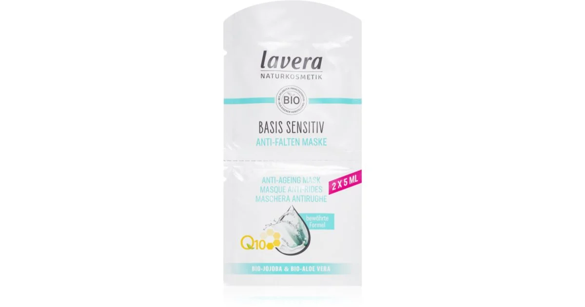 Lavera Basis Sensitiv Q10 maschera viso antirughe e rassodante con coenzima Q10 2x5 ml