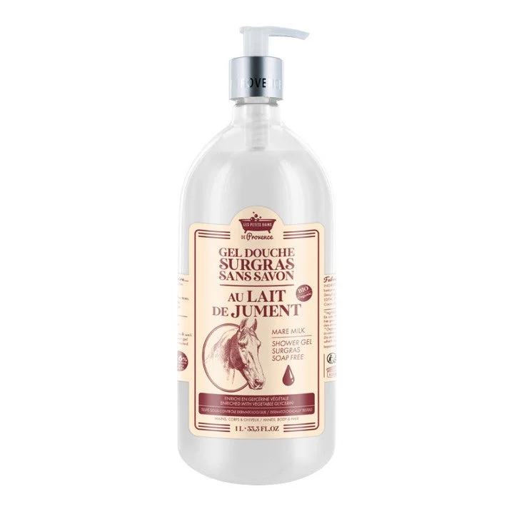 Les Petits Bains de Provence Gel Doccia Surgras senza sapone al latte di giumenta BIO 1L