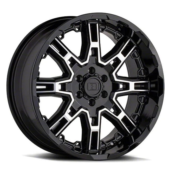 Level 8 Wheels Slingshot Gloss Black Machined 8-Lug Wheel; 20x11.5; -44mm Offset (15-19 Silverado 2500 HD)