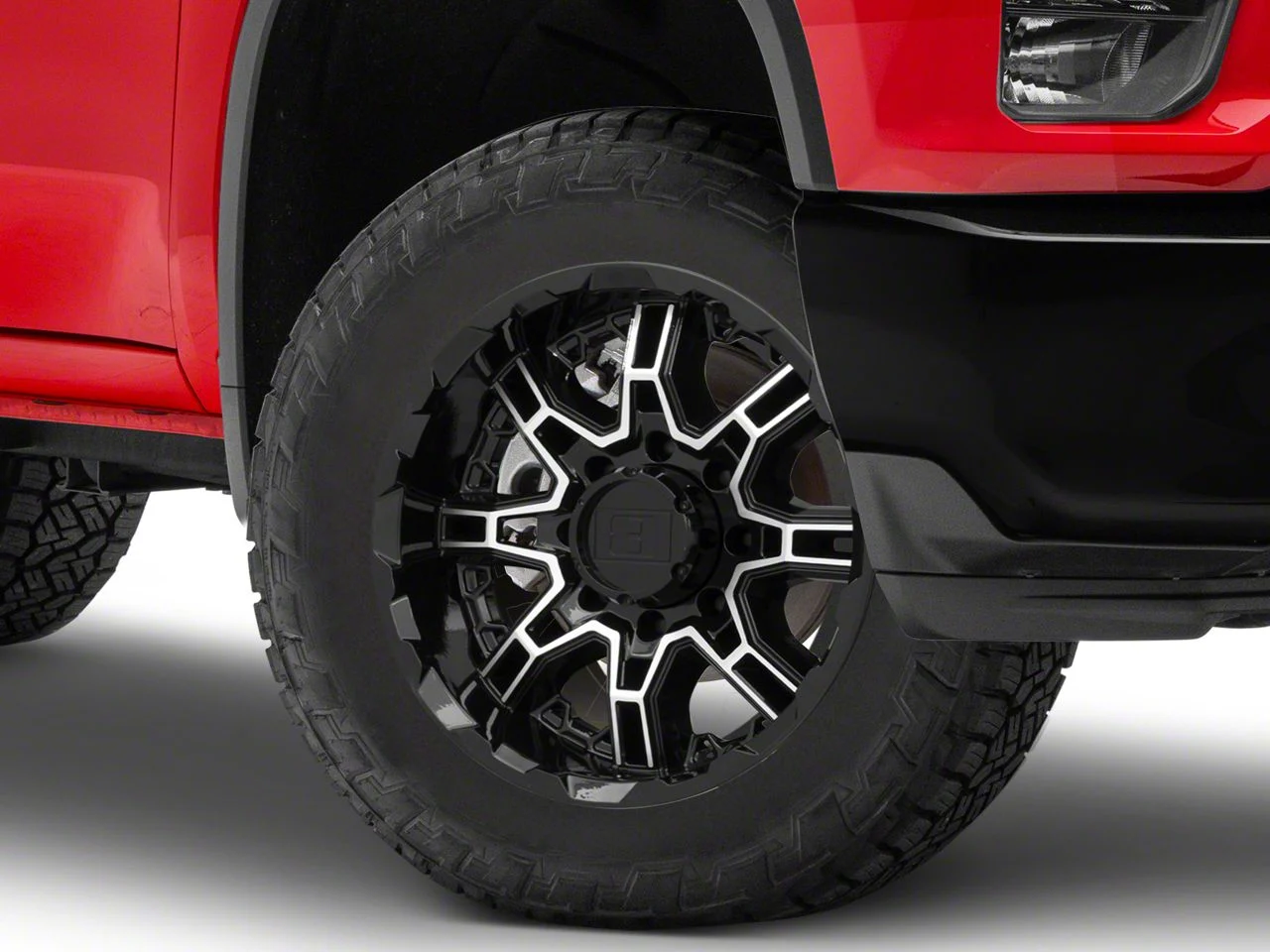 Level 8 Wheels Slingshot Gloss Black Machined 8-Lug Wheel; 20x10; -23mm Offset (20-26 Silverado 2500 HD)
