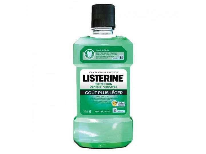 Listerine Bagno Bocca Protezione Denti e Gengive Sapore Più Leggero Senza Alcol 500ml
