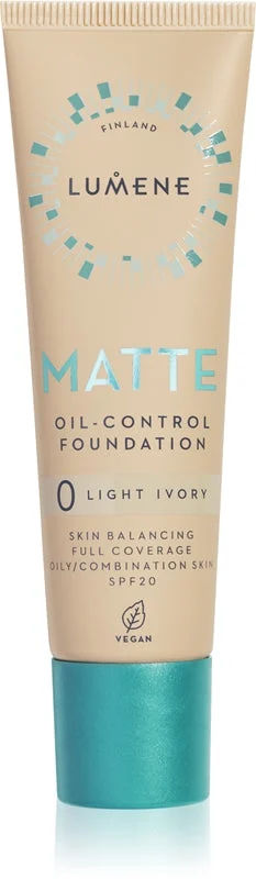 Lumene Matte Oil-Control fondotinta opacizzante SPF 20 colore 0 avorio chiaro 30 ml