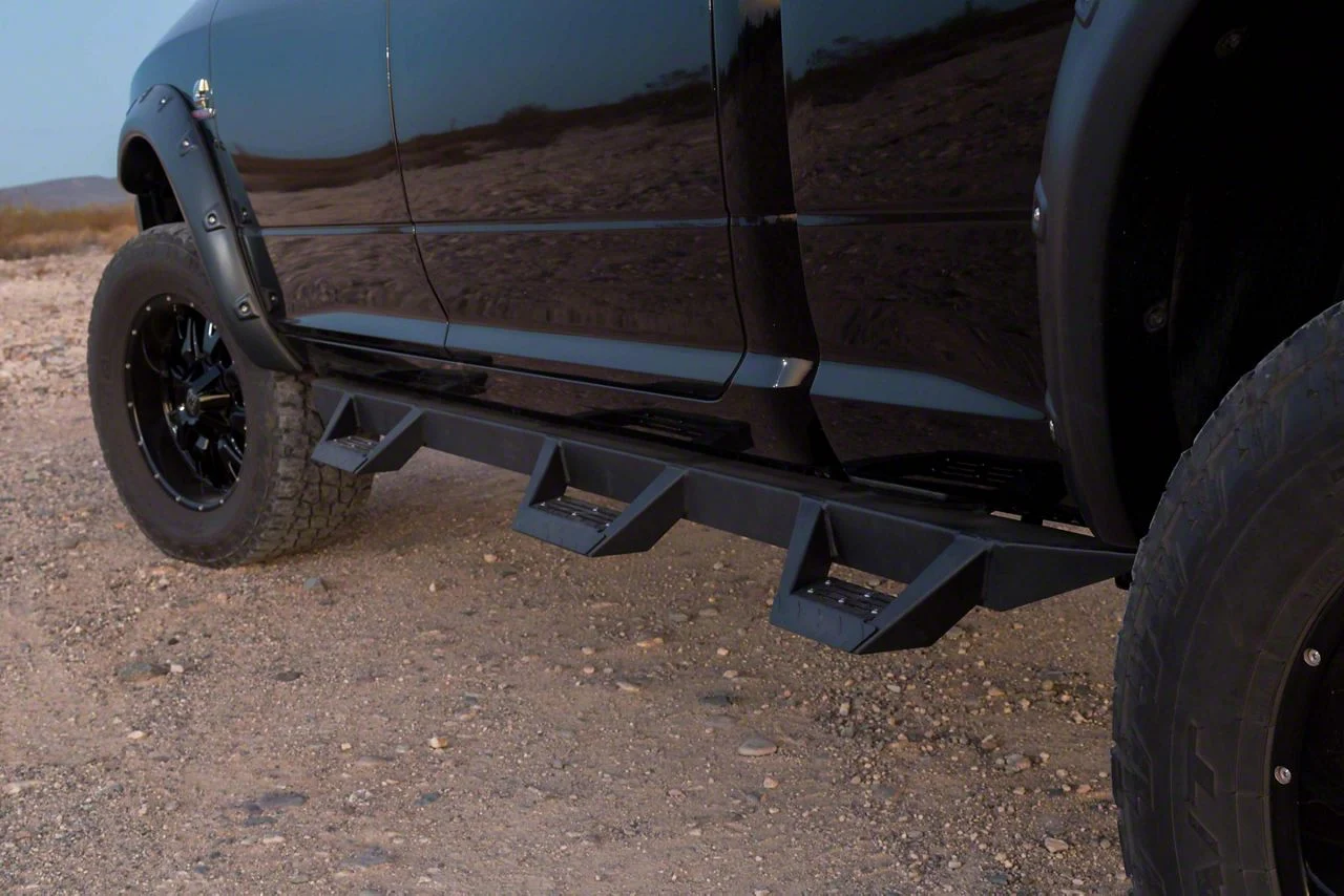 CYC Engineering RT Wheel to Wheel Drop Side Step Bars; Black Textured (09-15 RAM 1500 Crew Cab w/ 6.4-Foot Box)