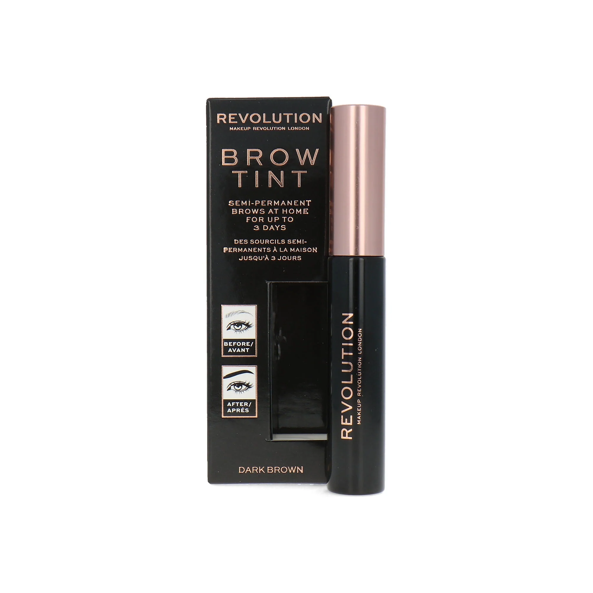 Makeup Revolution Tinta Sopracciglia Gel Sopracciglia Marrone Scuro 6 ml