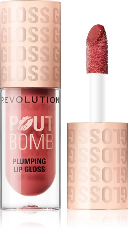 Makeup Revolution Pout Bomb lucidalabbra effetto volumizzante colore Melba Warm Peach 4.6 ml
