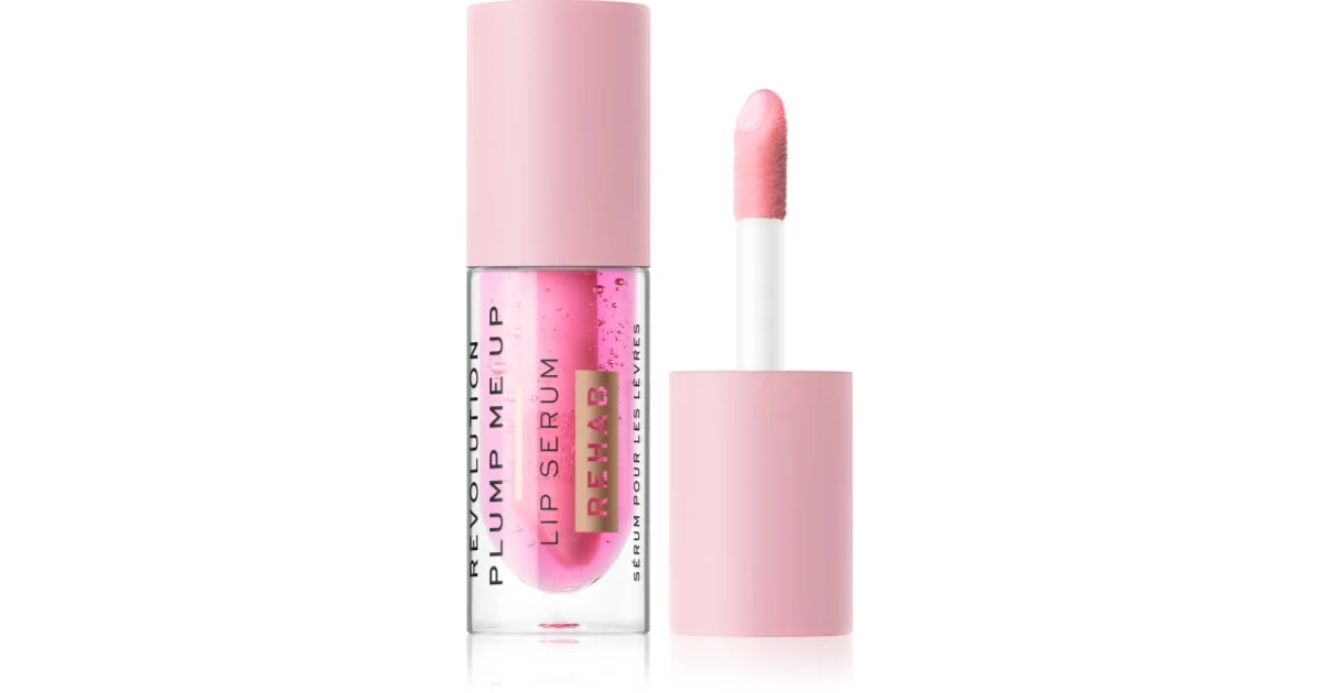 Makeup Revolution Rehab siero rigenerante per labbra voluminose colore rosa Glaze 4,6 ml