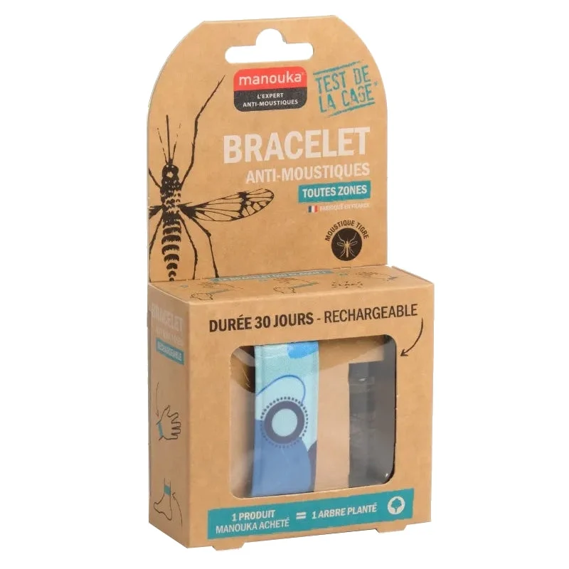 Braccialetto repellente per zanzare Manouka - Ricaricabile - Geometrico