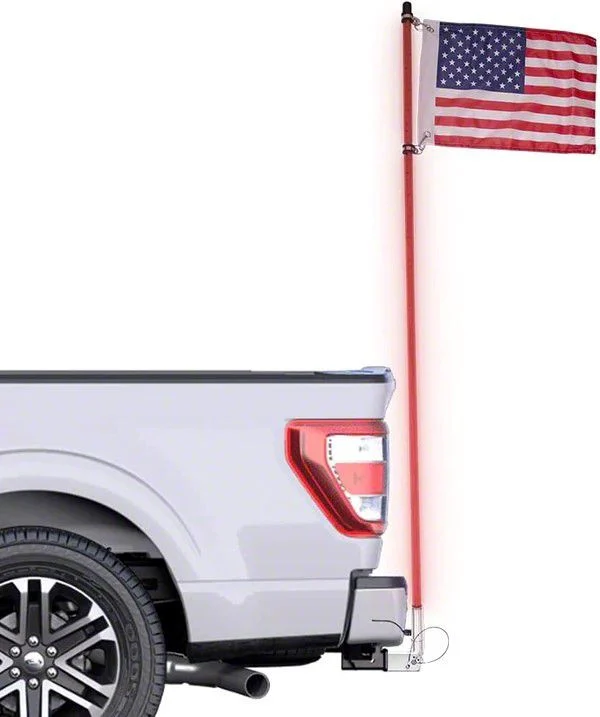 Master Tailgaters 5-Foot LED Flag Pole with Hitch Mount (Universal; Some Adaptation May Be Required)