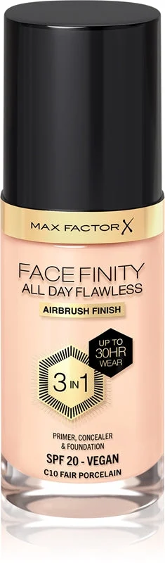 Max Factor Facefinity All Day Flawless 3 In 1 Fondotinta C10-Fair Porcelain 30ml