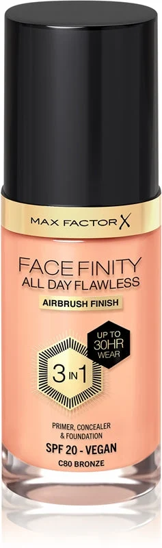 Max Factor Facefinity 3in1 Primer, Correttore e Fondotinta 80-Bronzo 30ml