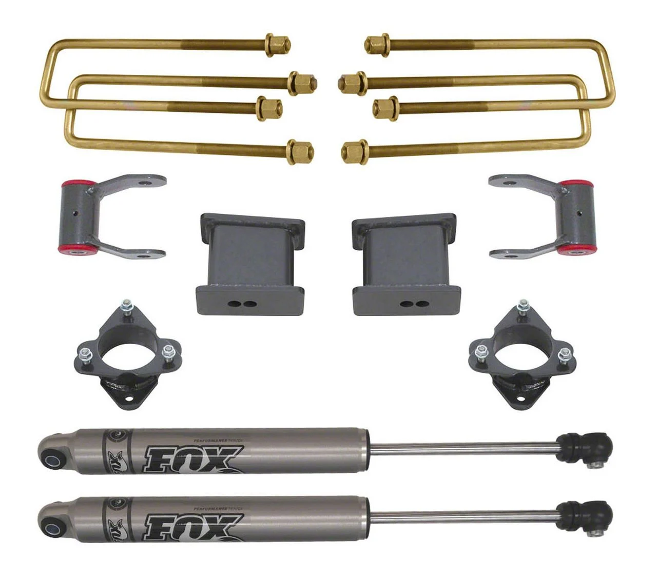 Max Trac 2-Inch Front / 4-Inch Rear Suspension Lift Kit with Fox Shocks (16-18 2WD Sierra 1500)