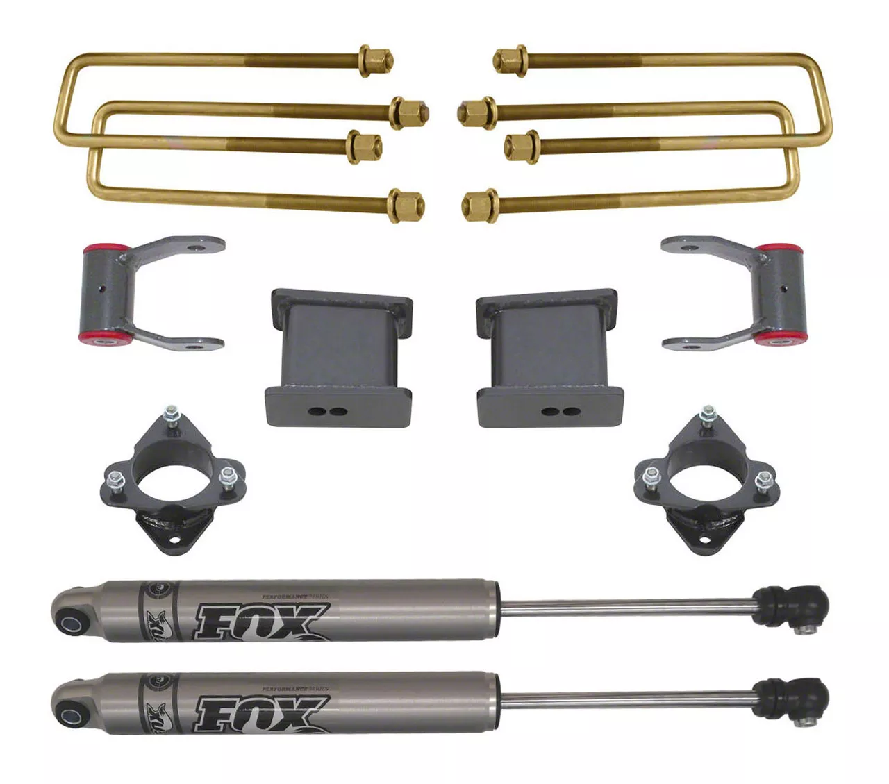 Max Trac 2-Inch Front / 4-Inch Rear Suspension Lift Kit with Fox Shocks (16-18 2WD Silverado 1500)