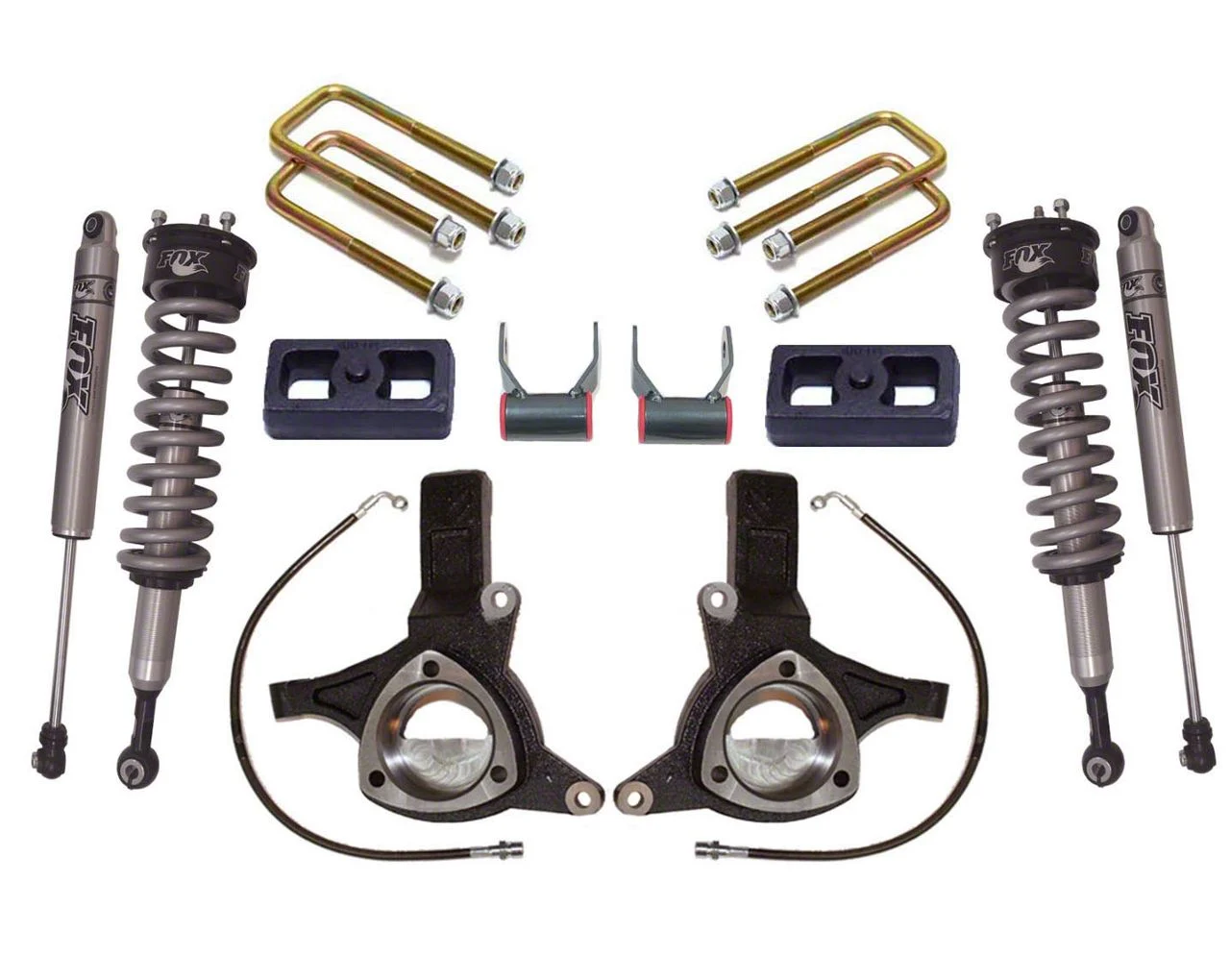 Max Trac 7-Inch MaxPro Elite Suspension Lift Kit with Fox Shocks (16-18 2WD Silverado 1500 w/ Stock Cast Aluminum or Stamped Steel Control Arms)