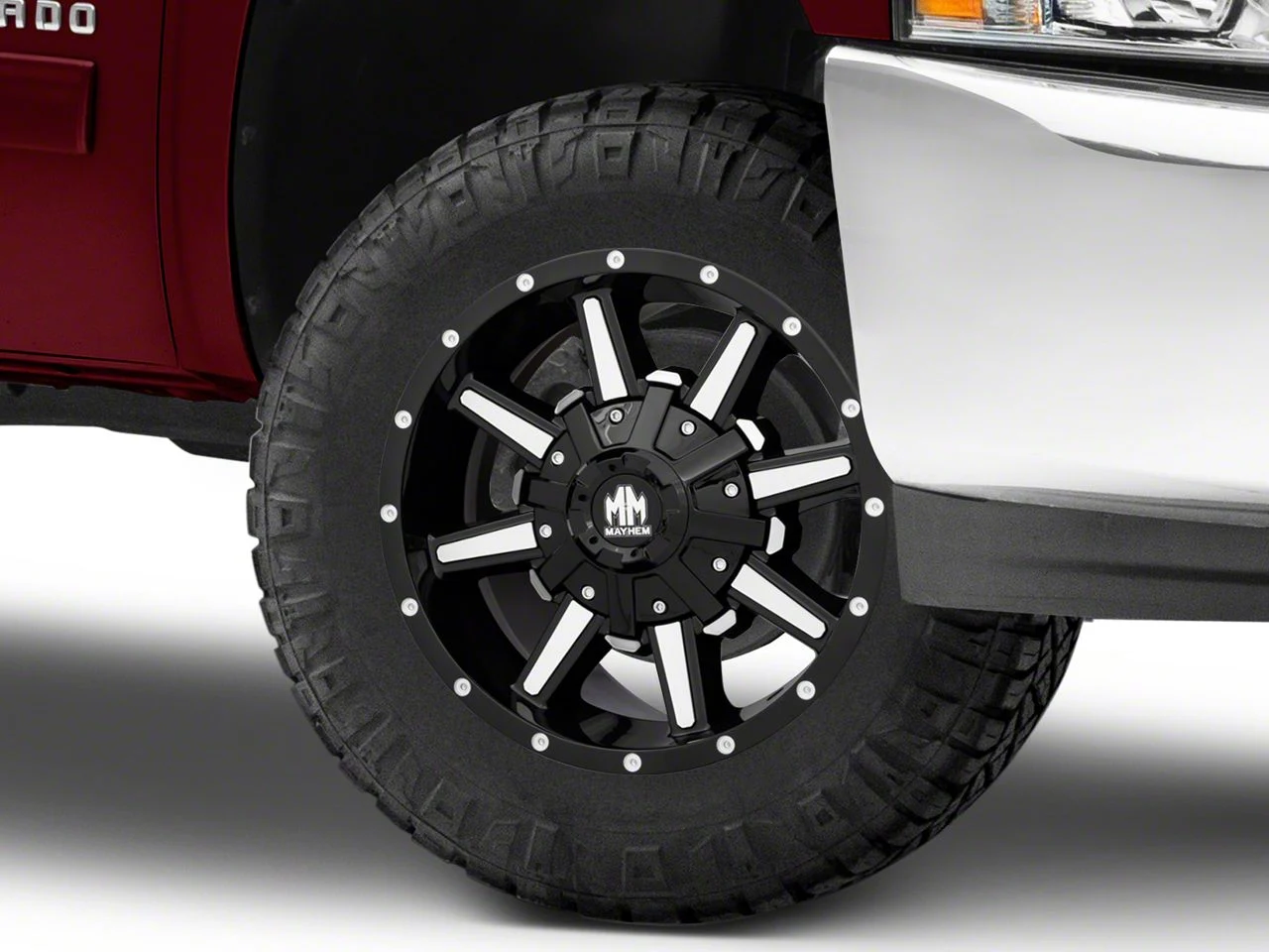 Mayhem Wheels Arsenal Gloss Black Machined 6-Lug Wheel; 18x9; -12mm Offset (07-13 Silverado 1500)