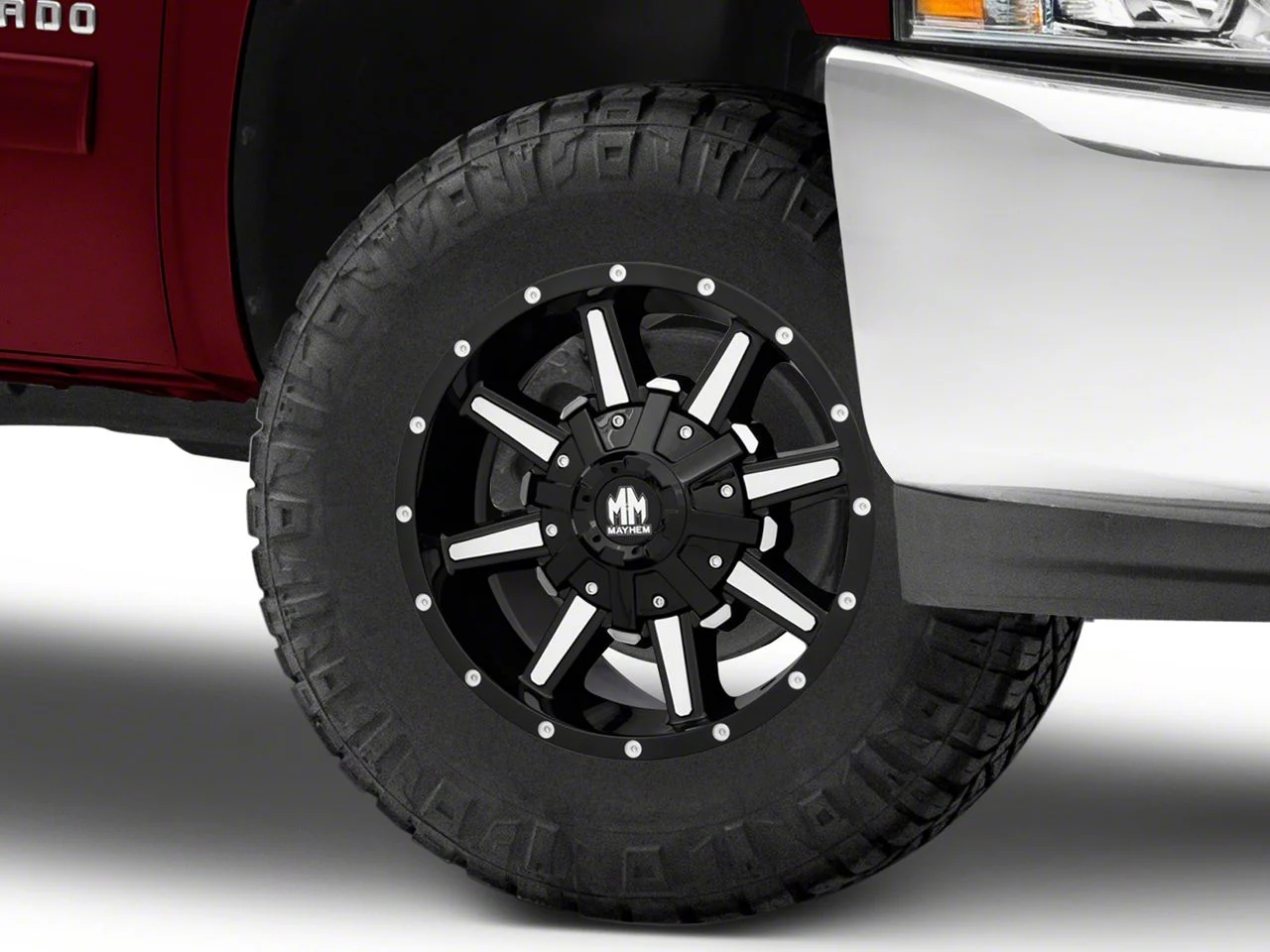 Mayhem Wheels Arsenal Gloss Black Machined 6-Lug Wheel; 17x9; 18mm Offset (07-13 Silverado 1500)