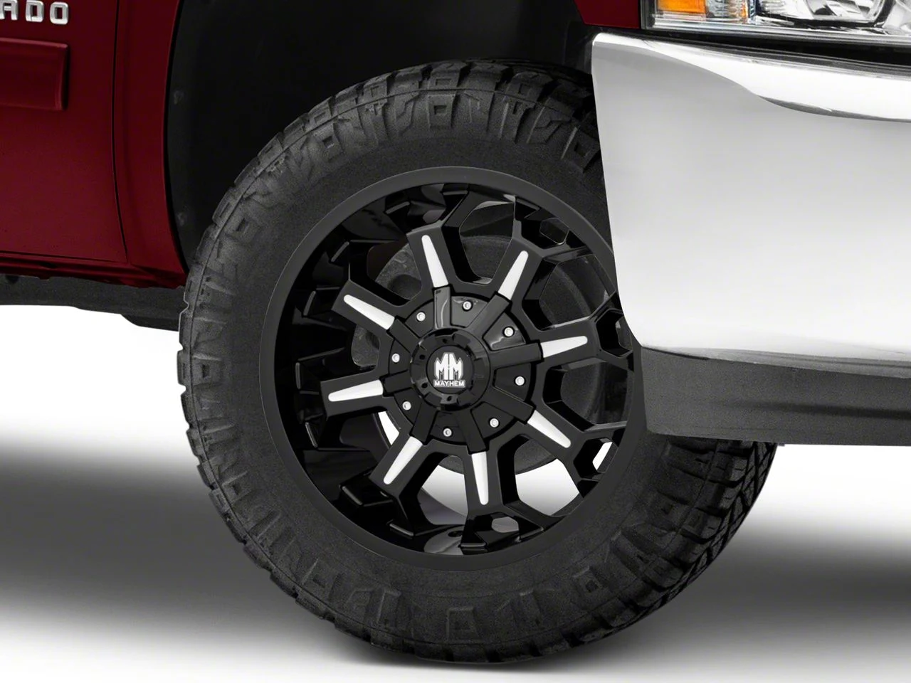 Mayhem Wheels Combat Gloss Black Milled 6-Lug Wheel; 20x9; 18mm Offset (07-13 Silverado 1500)