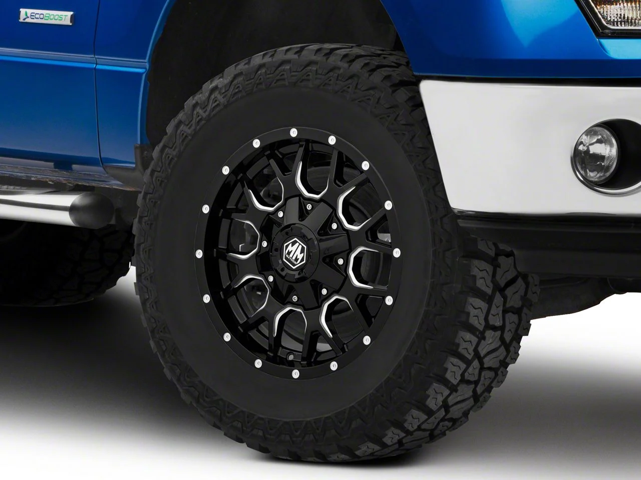Mayhem Wheels Warrior Black Milled 6-Lug Wheel; 17x9; 18mm Offset (09-14 F-150)