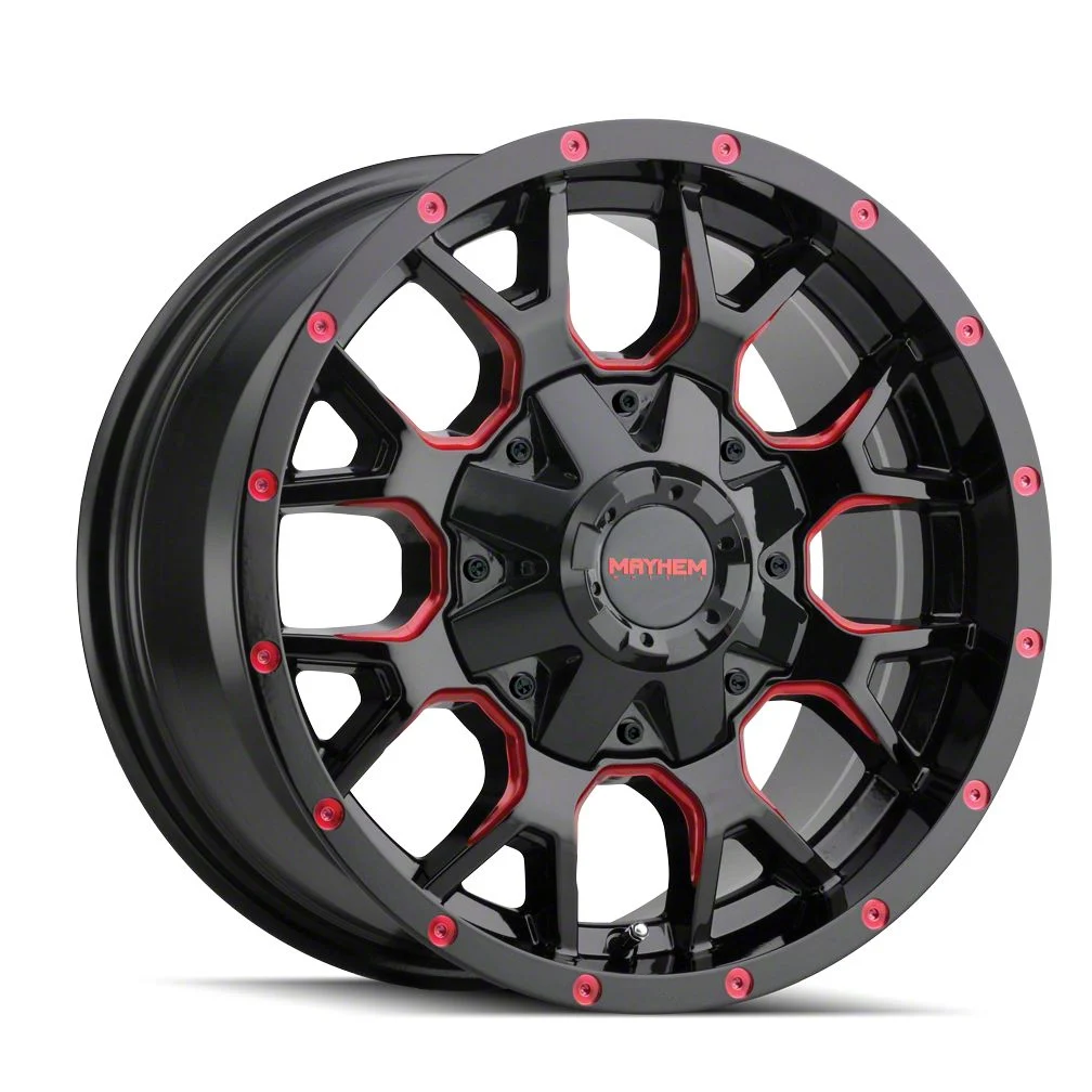 Mayhem Wheels Warrior Black with Prism Red 6-Lug Wheel; 20x9; 18mm Offset (09-14 F-150)
