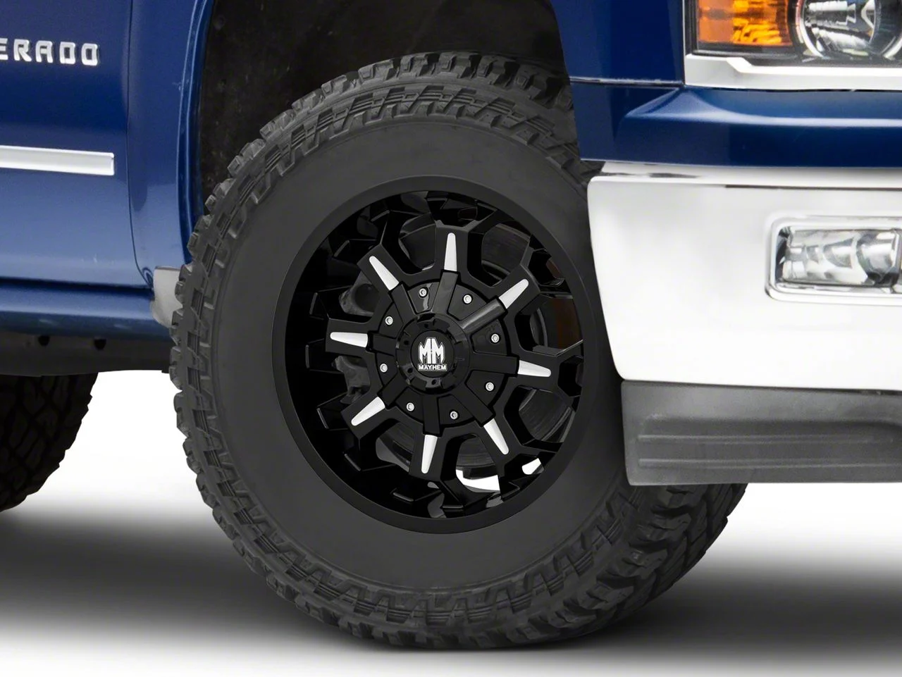 Mayhem Wheels Combat Gloss Black Milled 6-Lug Wheel; 18x9; -12mm Offset (14-18 Silverado 1500)