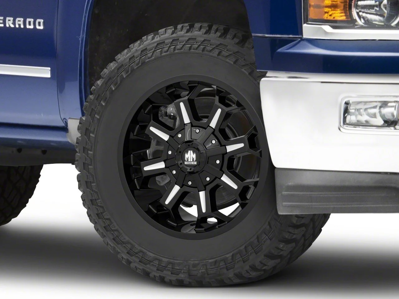 Mayhem Wheels Combat Gloss Black Milled 6-Lug Wheel; 20x9; 18mm Offset (14-18 Silverado 1500)