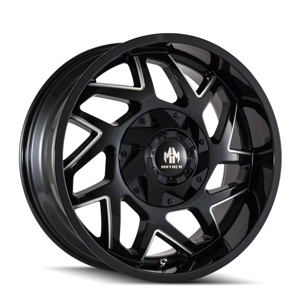 Mayhem Wheels Hatchet Black Milled 6-Lug Wheel; 20x9; 0mm Offset (14-18 Silverado 1500)