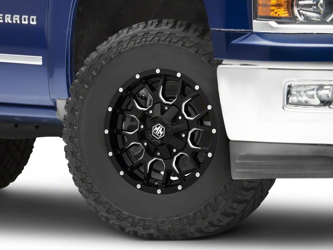 Mayhem Wheels Warrior Black Milled 6-Lug Wheel; 17x9; -12mm Offset (14-18 Silverado 1500)