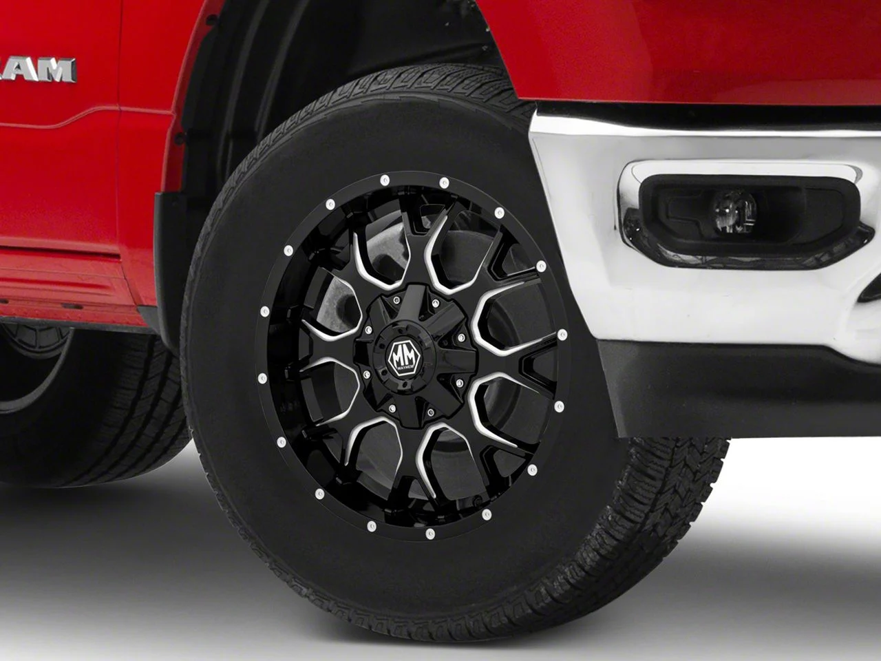 Mayhem Wheels Warrior Black Milled 6-Lug Wheel; 18x9; 18mm Offset (19-26 RAM 1500)