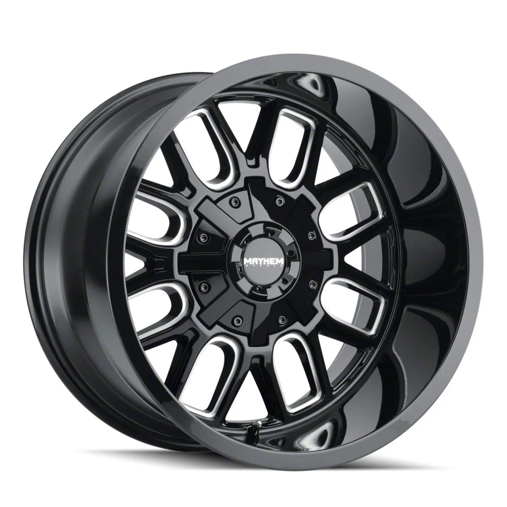 Mayhem Wheels Cogent Black Milled 6-Lug Wheel; 20x10; -19mm Offset (19-26 Silverado 1500)