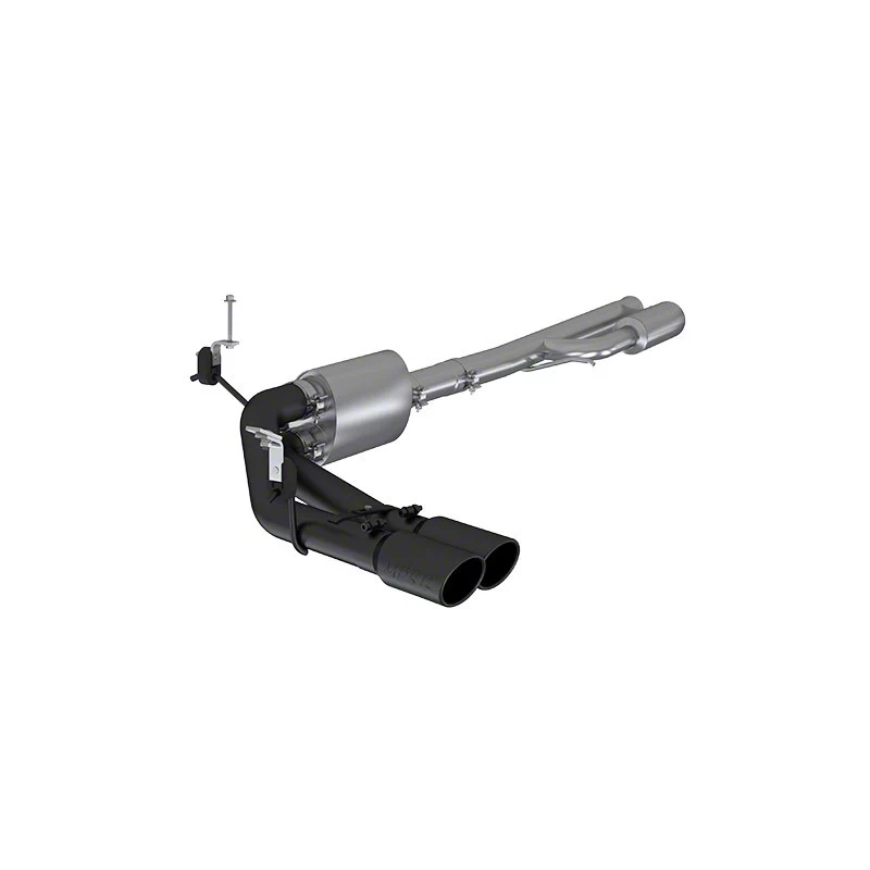 MBRP Armor BLK Dual Exhaust System; Middle Side Exit (19-26 5.3L Sierra 1500)