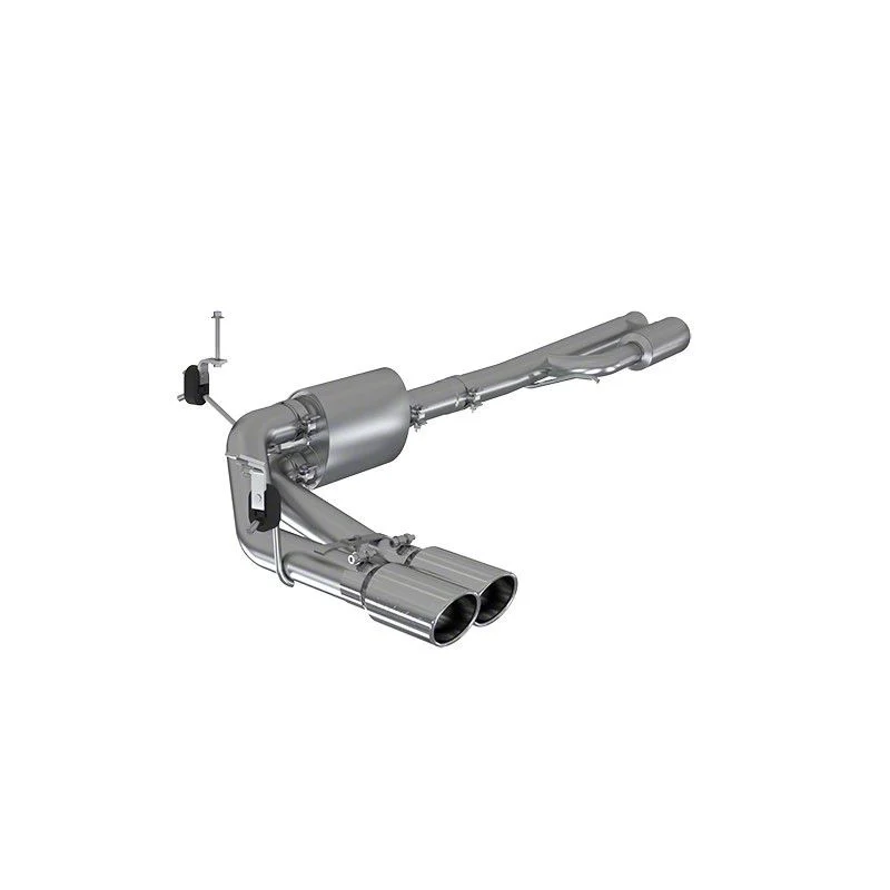 MBRP Armor Pro Dual Exhaust System with Polished Tips; Middle Side Exit (19-26 5.3L Sierra 1500)