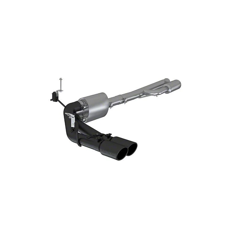 MBRP Armor BLK Dual Exhaust System; Middle Side Exit (19-26 4.3L Sierra 1500)