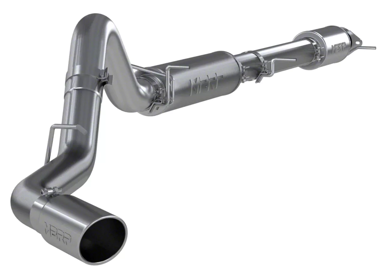 MBRP Armor Lite Single Exhaust System with Polished Tip; Side Exit (20-26 6.6L Gas Silverado 3500 HD)