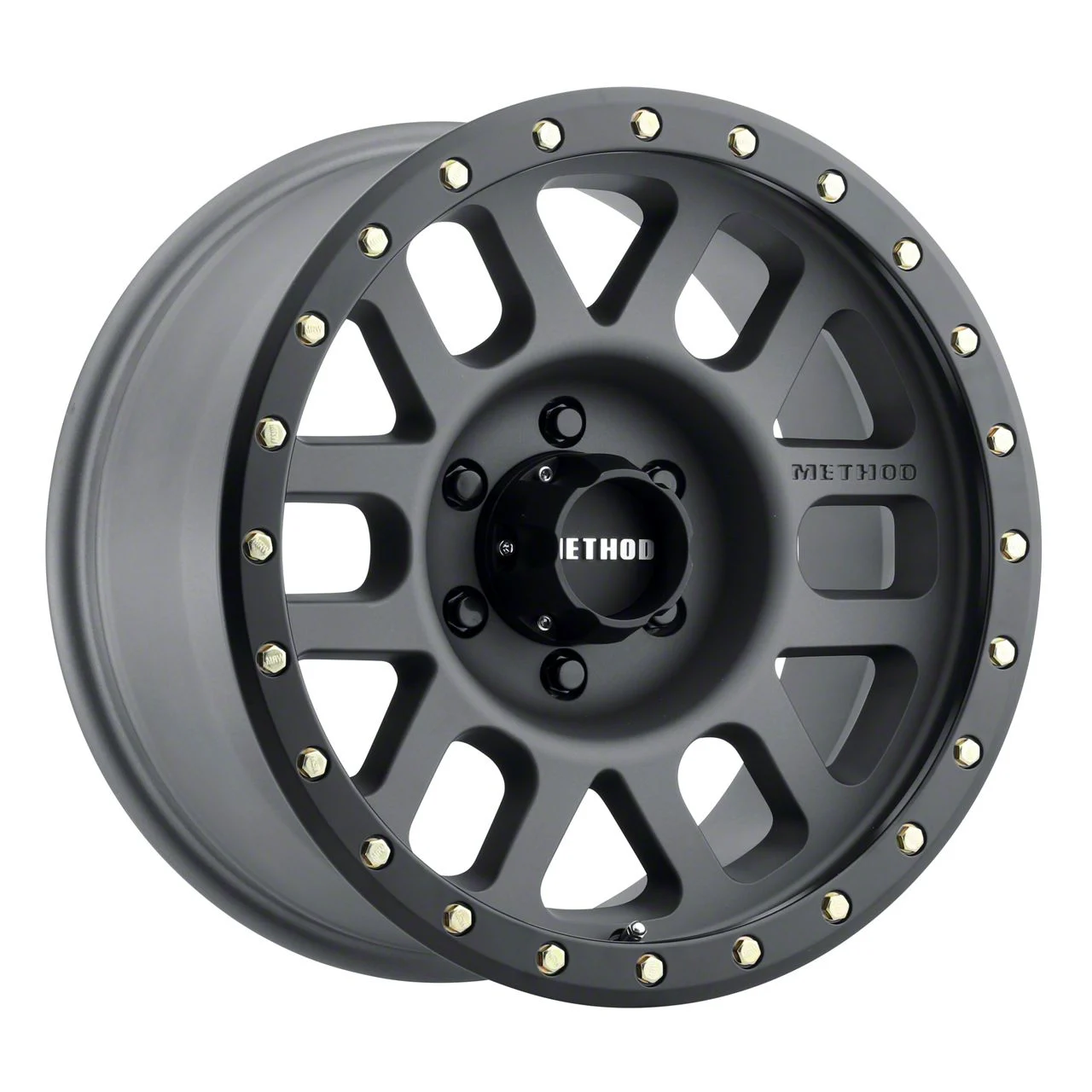 Method Race Wheels MR309 Grid Titanium 6-Lug Wheel; 18x9; 0mm Offset (14-18 Sierra 1500)