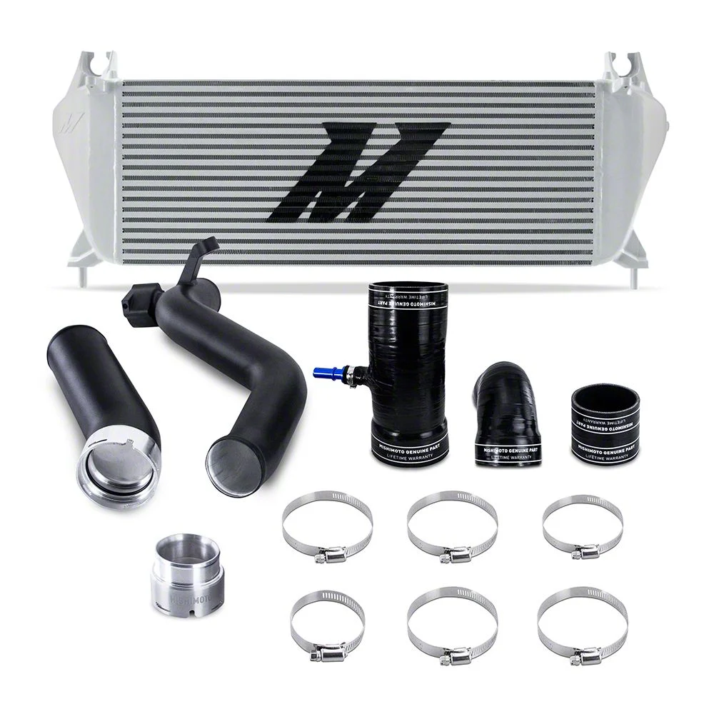 Mishimoto Performance Intercooler Kit with Black Piping; Silver (19-23 Ranger)