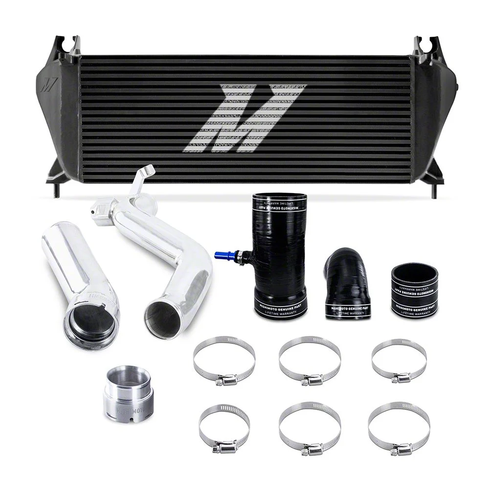 Mishimoto Performance Intercooler Kit with Polished Piping; Black (19-23 Ranger)