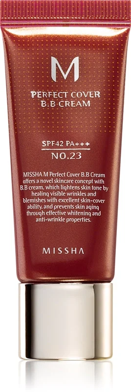 Missha M Perfect Cover BB cream ad alta protezione UV confezione piccola colore No. 23 Natural Beige SPF 42/PA+++ 20 ml