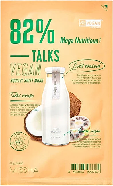 Missha Talks Vegan Squeeze Mega Nutritious (maschera in tessuto) 27 g