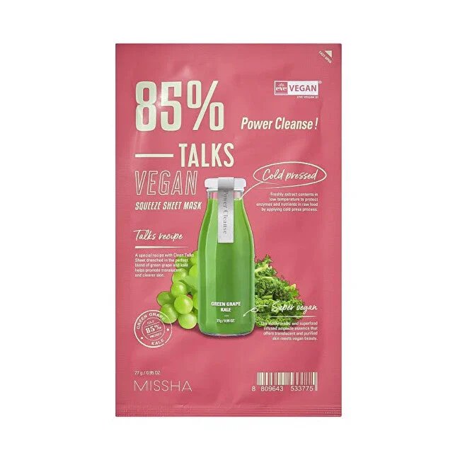 Missha Talks Vegan Power Cleanse (Squeeze Maschera in tessuto) 27 g