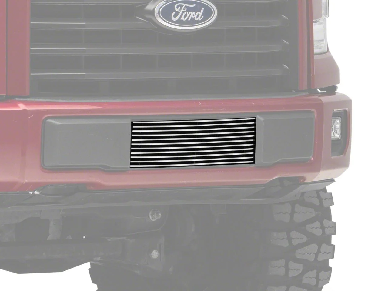RedRock Modern Billet Lower Grille Insert; Polished (15-17 F-150, Excluding Raptor)
