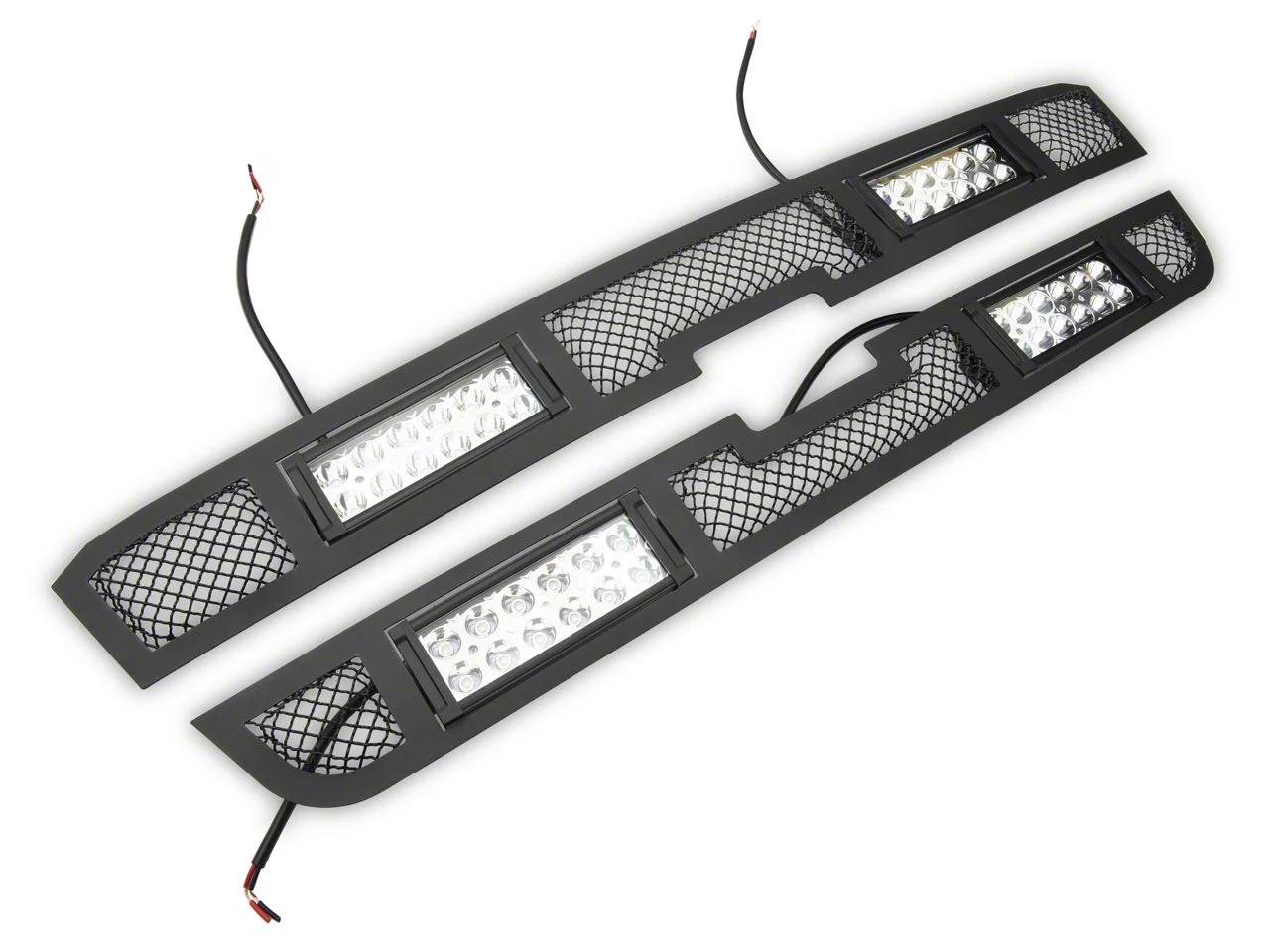RedRock Modern Billet Mesh Upper Grille Insert with LED Lighting; Black (03-05 Silverado 1500)