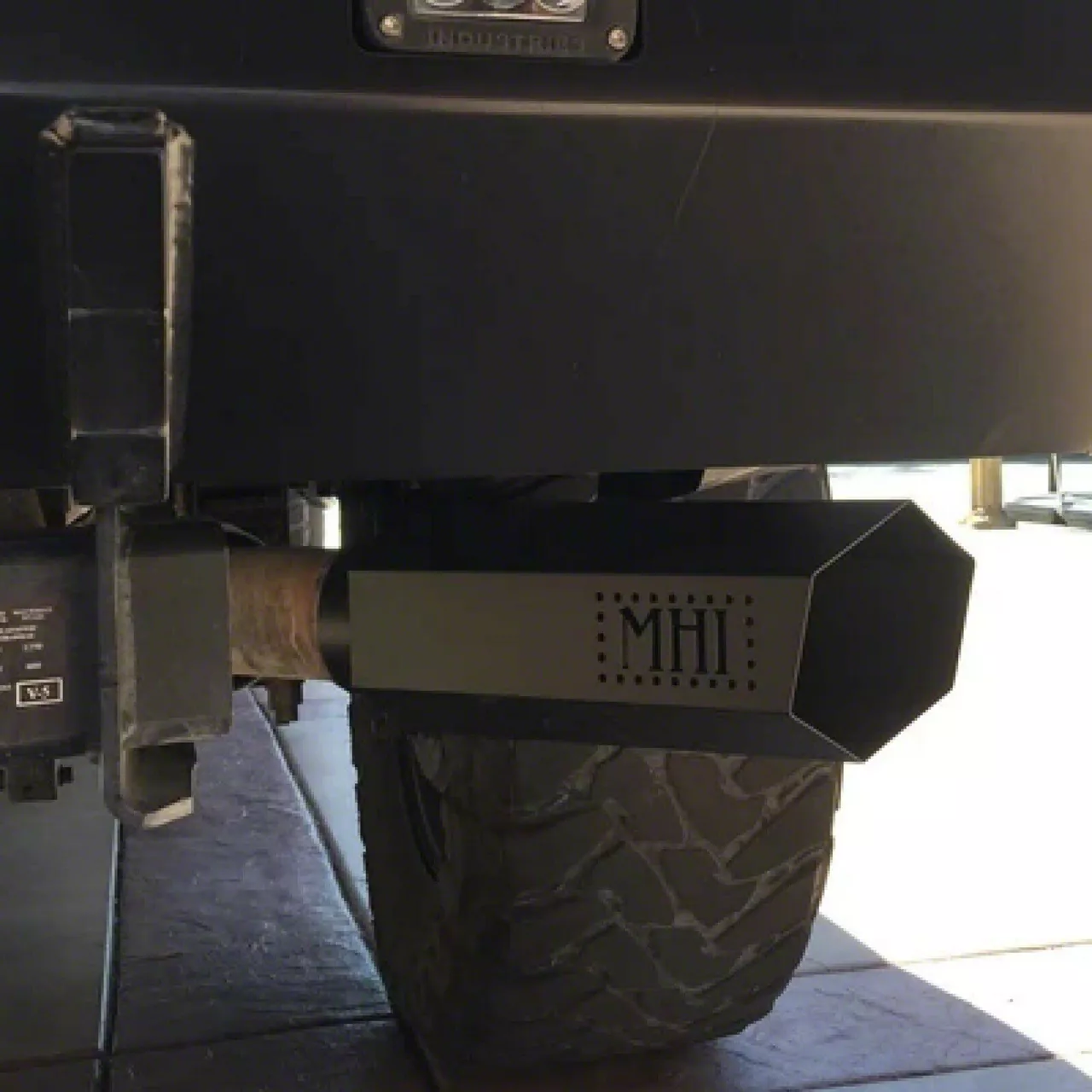 Monster Hook Angled Cut Rolled End Round Exhaust Tip; 5-Inch; Black (Fits 4-Inch Tailpipe)