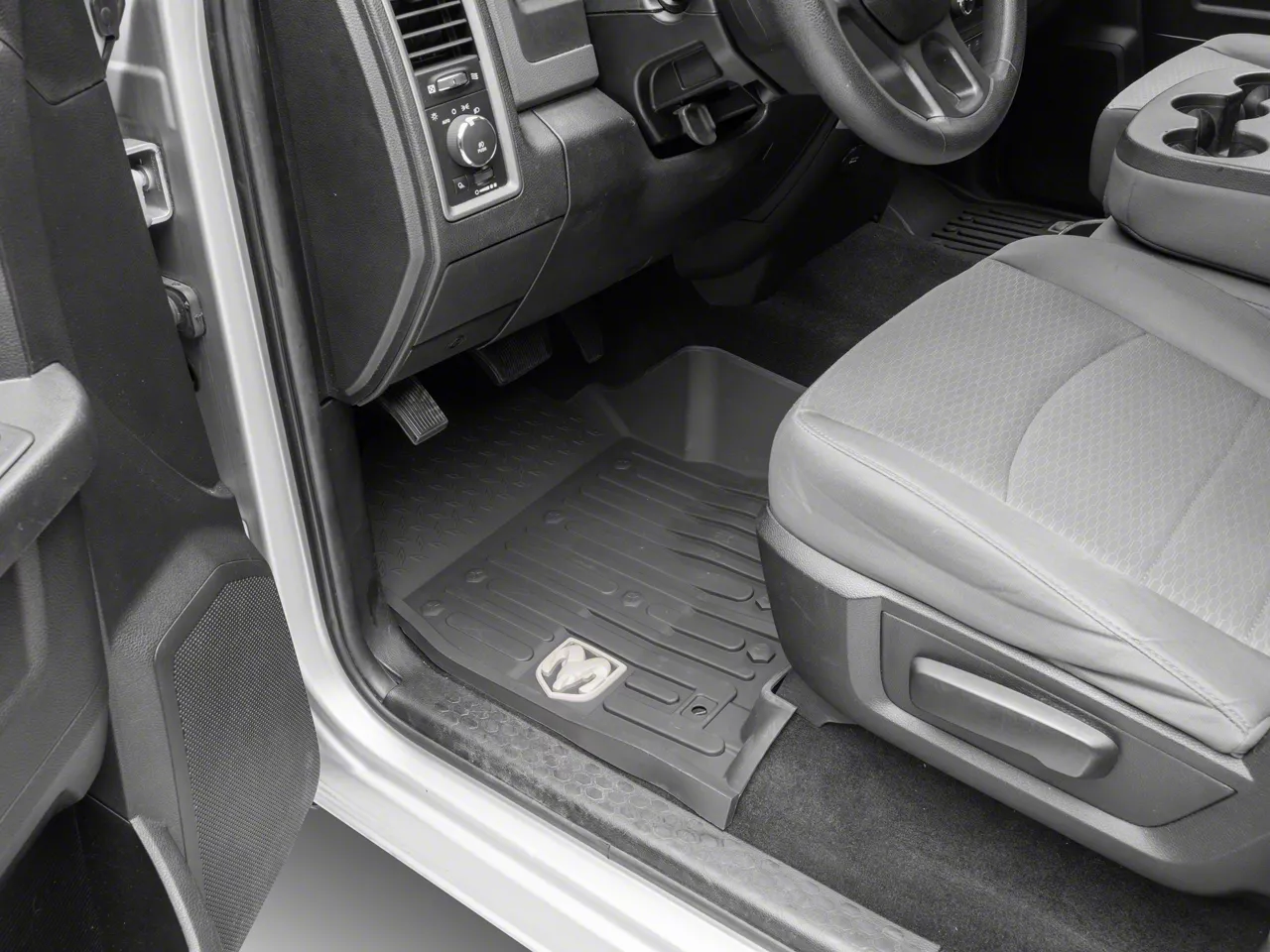 Mopar All-Weather Front and Rear Floor Mats; Black (13-18 RAM 1500 Crew Cab)
