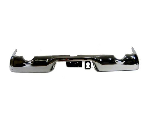 Mopar Rear Bumper Face Bar; Not Pre-Drilled for Backup Sensors; Chrome (09-12 RAM 1500 w/ Factory Dual Exhaust)