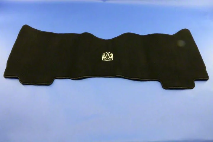 Mopar Carpeted Rear Floor Mat with RAM Head Logo; Black (13-18 RAM 1500 Crew Cab)