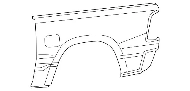 Mopar Outer Bed Panel without Wheel Opening Moulding; Driver Side (19-26 RAM 1500 w/ 5.7-Foot Box & w/o RAM Box)