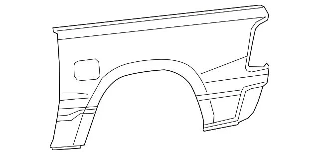 Mopar Outer Bed Panel without Wheel Opening Moulding; Driver Side (19-26 RAM 1500 w/ 6.4-Foot Box & w/o RAM Box)