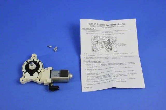 Mopar Power Window Motor; Rear Right; Without Regulator (11-18 RAM 2500)